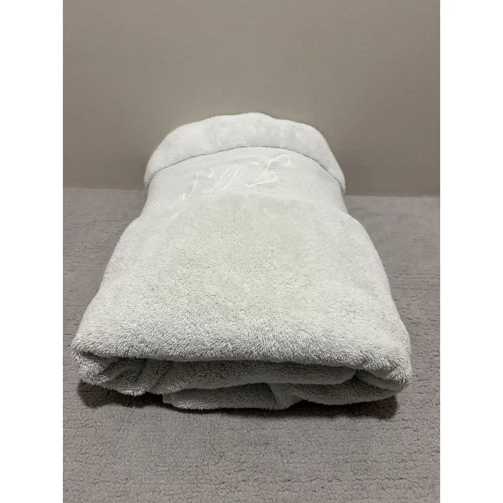 FRONTGATE Resort Collection Turkish Oversized Bath Towel Light Green Monogrammed
